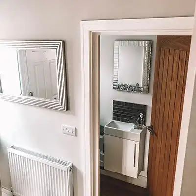 door into bathroom