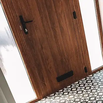 new wooden door